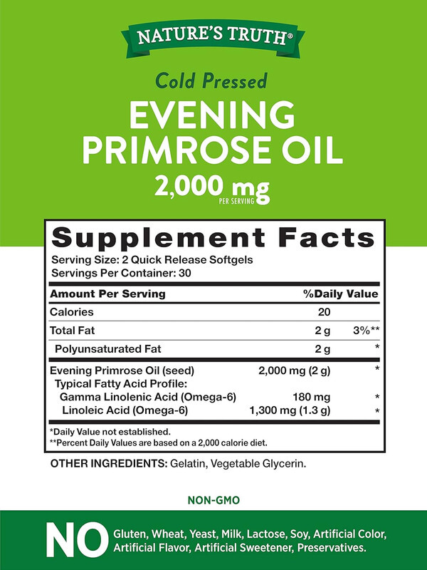 Nature’s Truth Evening Primrose Oil 2000mg 60 Softgels 30 Servings