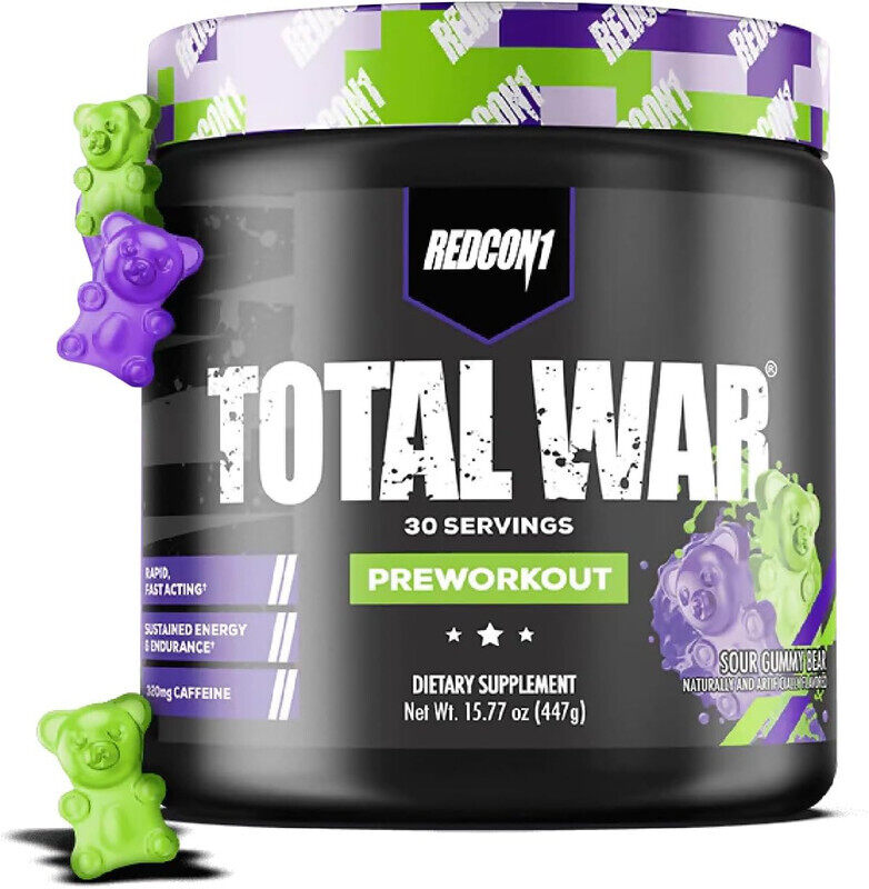 

REDCON1 Total War Pre-Workout, Sour Gummy Bear Flavor 30 Serving