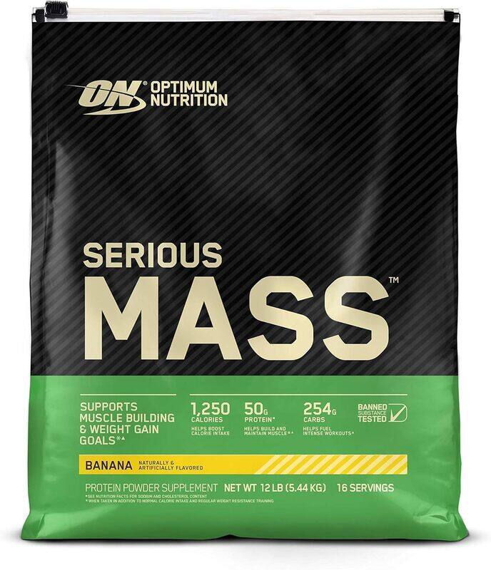 

Optimum Nutrition Serious Mass 16 Servings 12LB Banana Flavour 5.44kg