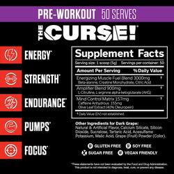 JNX The Curse! Pre Workout 50 Servingsn Dark Grape 250g