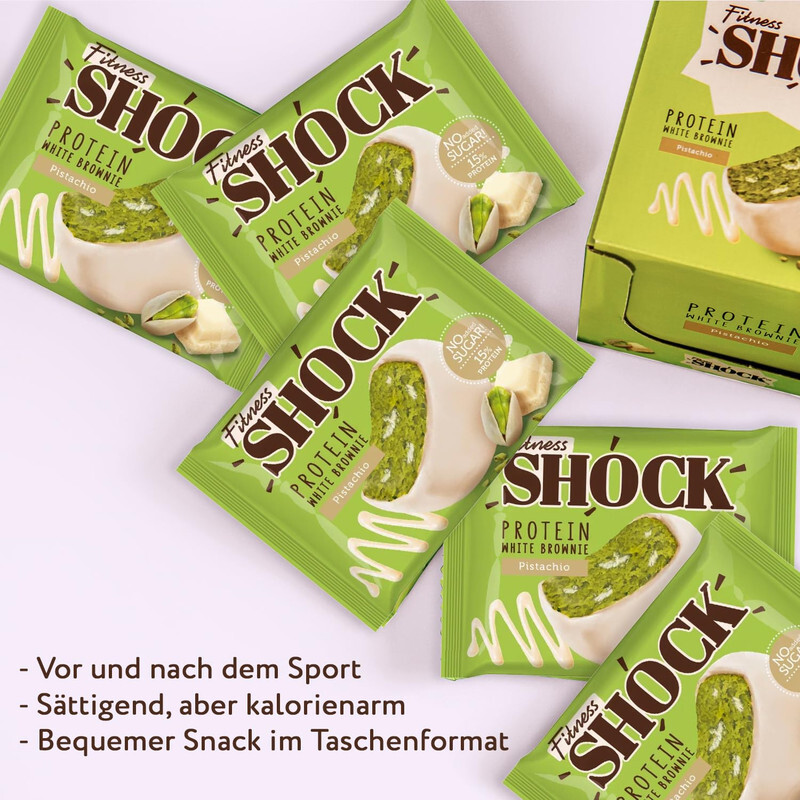 Fitness Shock Protein White Brownie Pistachio 50g