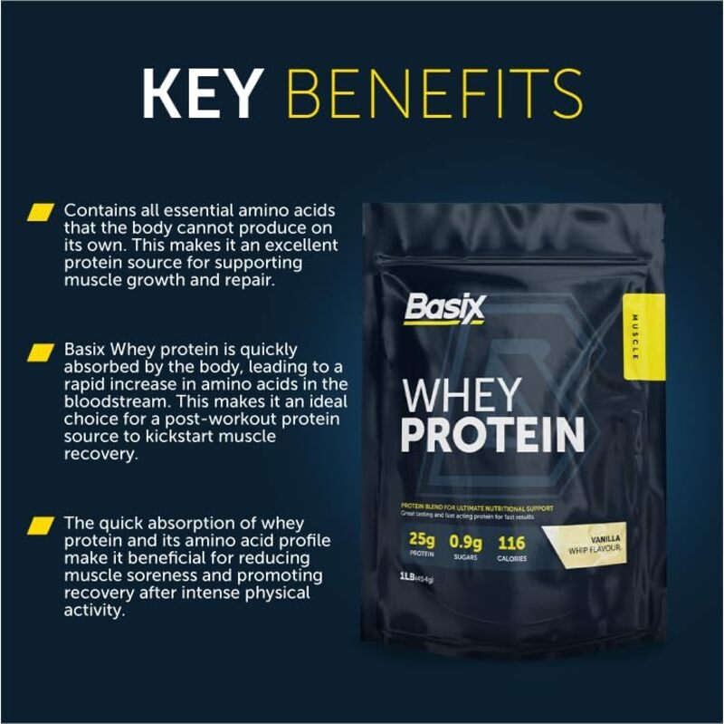 Basix Whey Protein 1lb Vanilla Whip Flavor