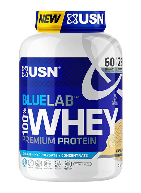 USN Bluelab 100% Whey Protein, 60 Servings, 2Kg, Vanilla