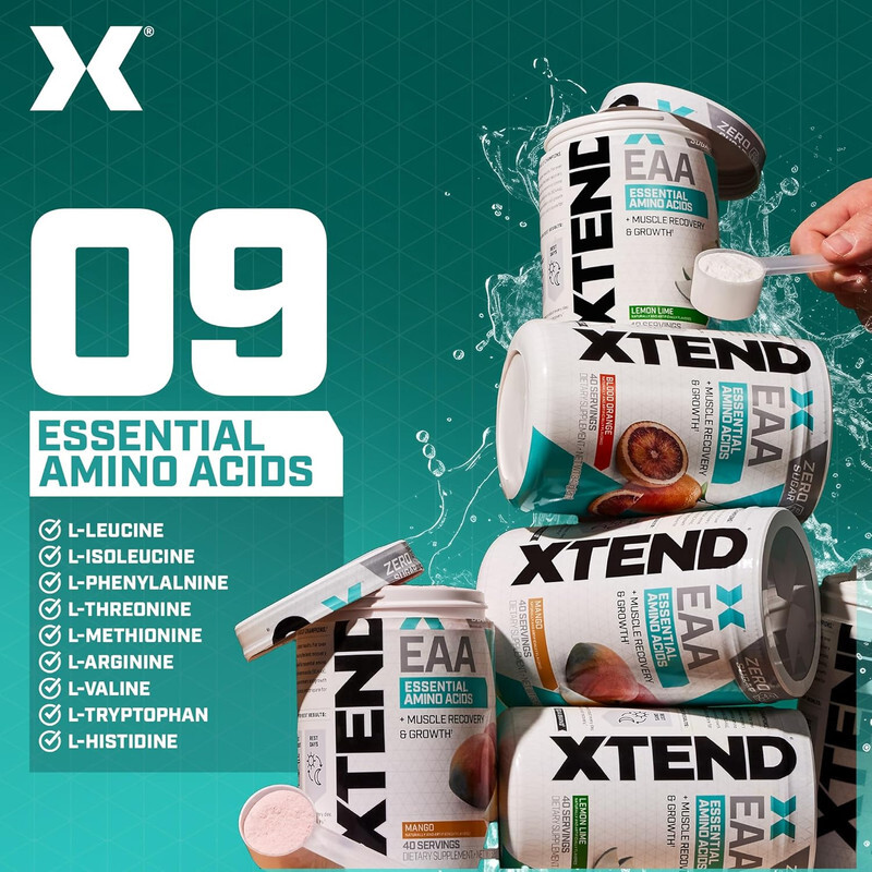 Xtend BCAA 1.22 كجم 90 وجبة برتقال دموي إيطالي 1.28 كجم