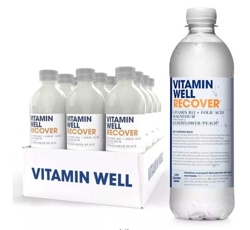 

Vitamin Well Recover 500ml Elderflower and Peach Flavor Pack of 12