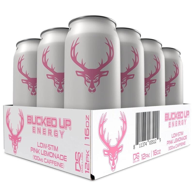 Bucked Up RTD Energy Drink Pink Lemonade 473ml Pack of 12