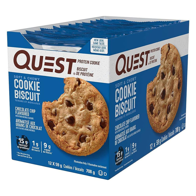 QUEST NUTRITION Quest Cookies Chocolate Chip 59g Pack of 12