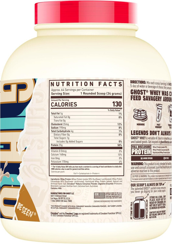 Ghost Whey Protein 64 Servings Cinnabon 4.80lb 