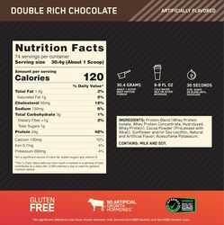 Optimum Nutrition Gold Standard 100% Whey 74 Servings Double Rich Chocolate 5LB 2.27kg