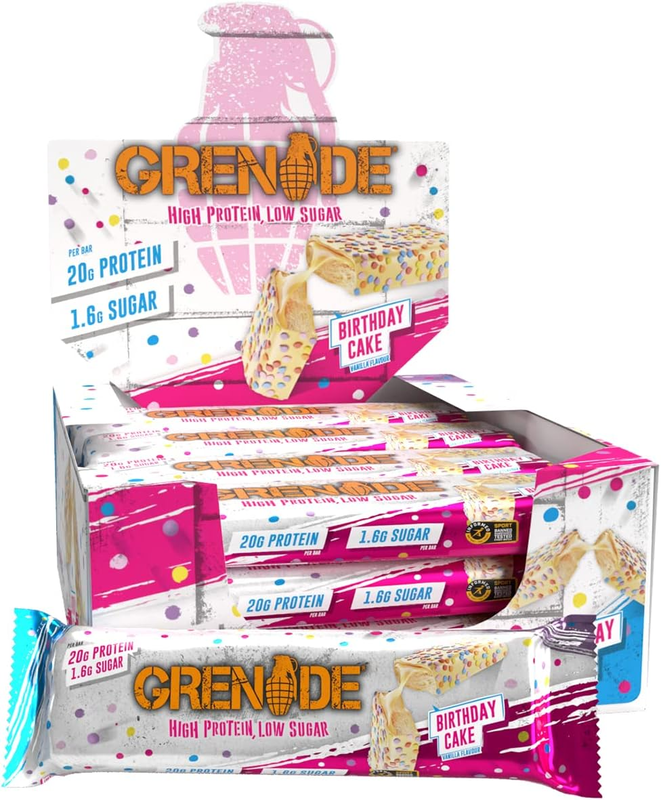 

Grenade High Protein Bar Birthday Cake 60g Pack of 12