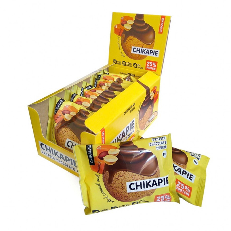 CHIKALAB Chikapie Salted Caramel And Peanuts 1 Box (10 x 60g)