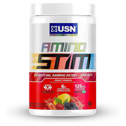 USN Amino Stim, Essential Amino Energy, Fruit Punch Flavor, 285g, 30 Serving