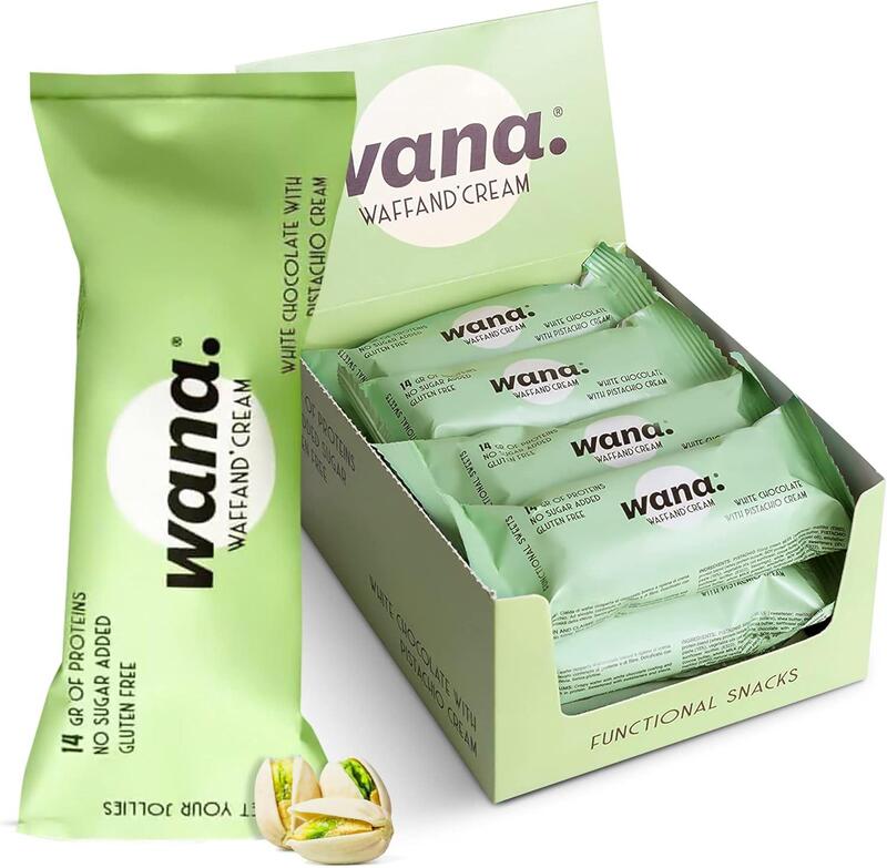 Wana Waffand Cream White Chocolate with Pistachio 43g Pack of 12