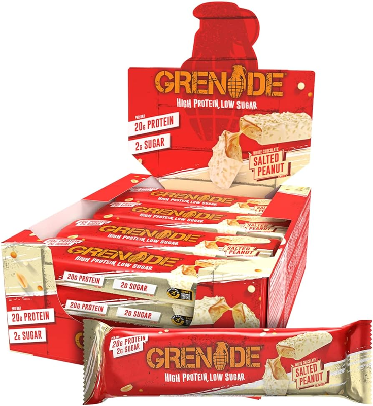 

Grenade High Protein Bar Salted Peanut Flavor, Pack of 12