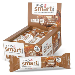 PhD Smart Bar Salted Fudge Brownie Pack Of 12