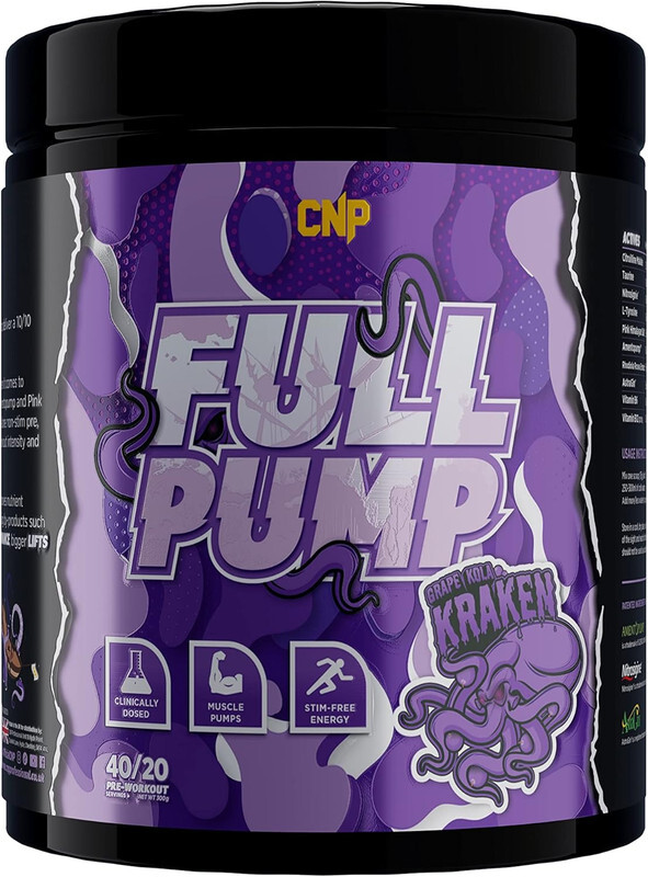 CNP Full Pump Pre-workout 300g, Grape Kola Kraken Flavor 40 Serving