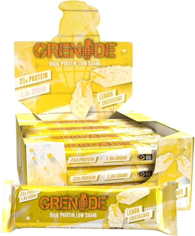 

Grenade High Protein Bar Lemon Cheesecake Flavor, Pack of 12