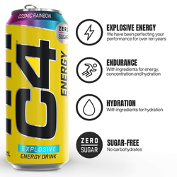 C4 Zero Sugar Energy Drink Cosmic Rainbow 500ml