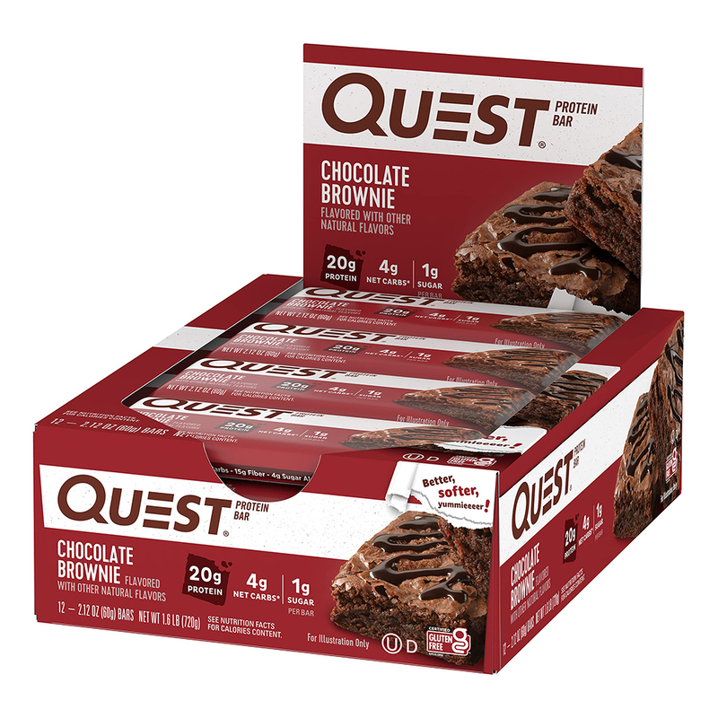 Quest Protein Bar Chocolate Brownie  60g Pack of 12