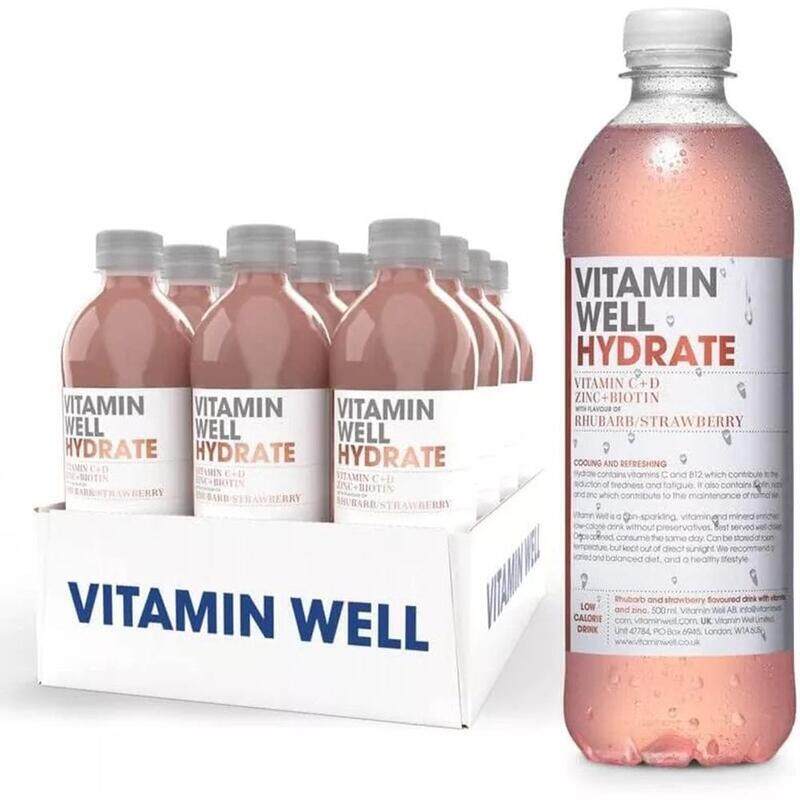 

Vitamin Well Hydrate Rhubarb/Strawberry 500ml pack of 12 (6kg)