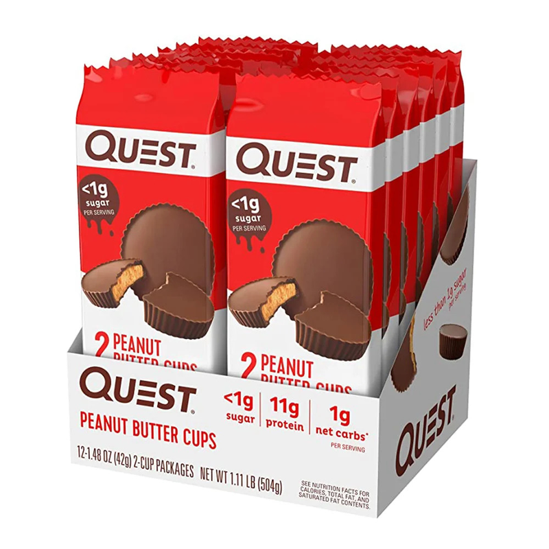QUEST Peanut Butter Cups 42g pack of 12 (504)g