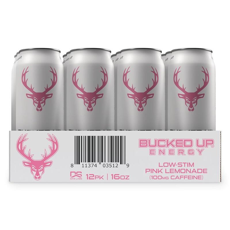 Bucked Up RTD Energy Drink Pink Lemonade 473ml Pack of 12