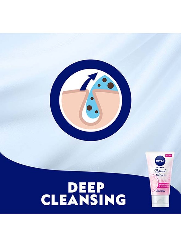 Nivea Natural Fairness Cleansing Face Wash with Even Tone Complex and Vitamin C, 100ml