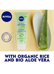 Nivea Face Purifying Rice Scrub Organic and Bio Aloe Vera for Combination Skin, 75ml