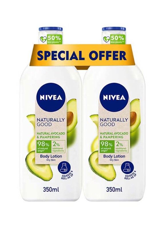 

Nivea Naturally Good Moisturizer Body Lotion, 350ml, 2 Pieces