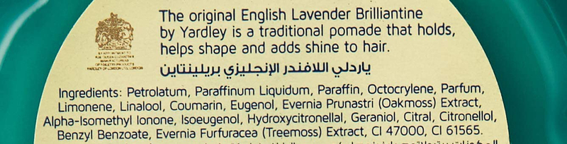 Yardley London English Lavender Brilliantine Hair Pomade Hold And Shape Hair Adds Shine Subtle Refreshing Scent for All Type Hair, 150gm