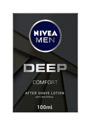 Nivea Men Deep After Shave Lotion with Antibacterial Black Carbon and Woody Scent, 100ml