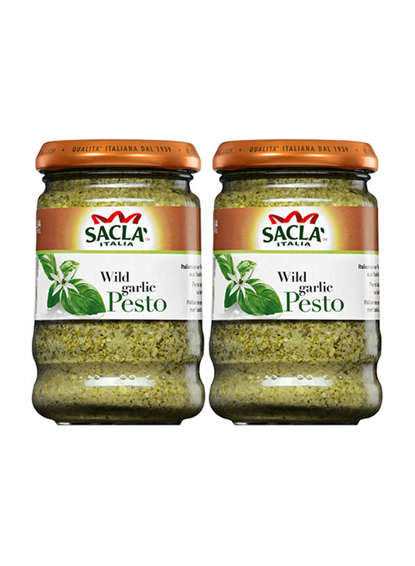 Sacla Italian Pesto Wild Garlic Sauce, 2 Bottle x 190g