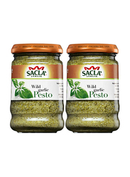 Sacla Italian Pesto Wild Garlic Sauce, 2 Bottle x 190g