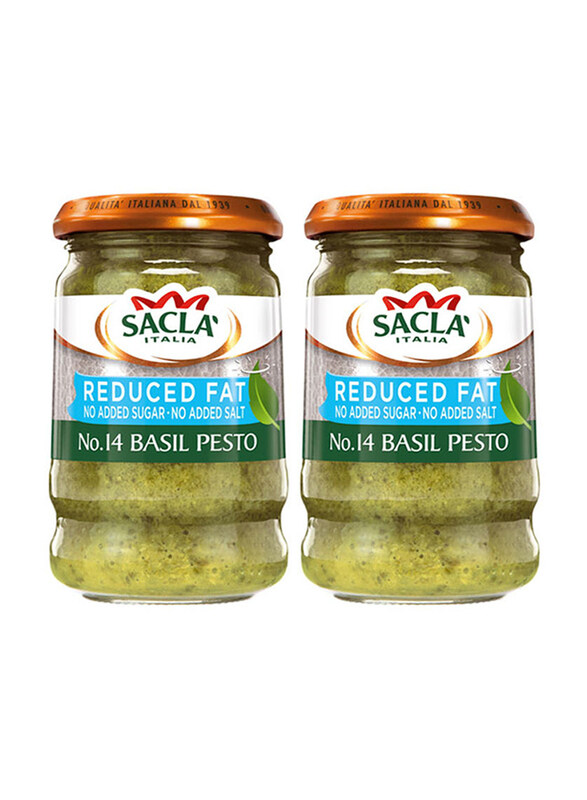 

Sacla Italian Reduced Fat Basil Pesto Sauce, 2 Bottle x 190g