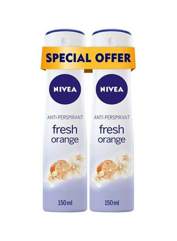 

Nivea Orange Deodorant Spray for Women, 150ml, 2 Pieces