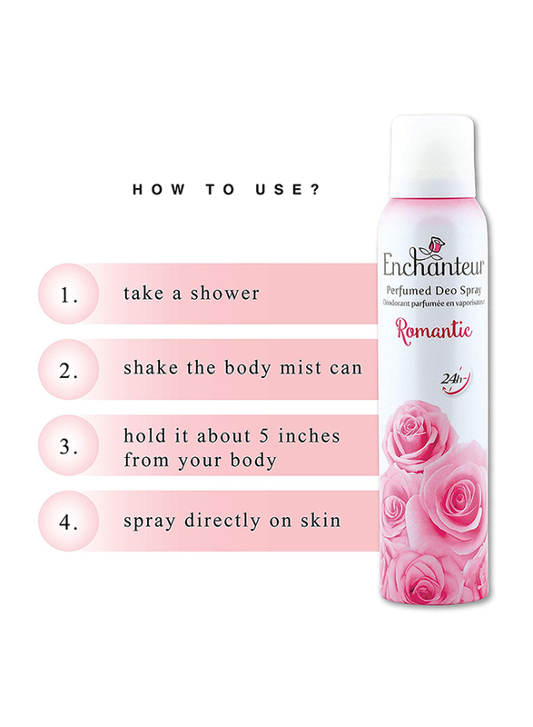Enchanteur Romantic Perfumed Deodorant With 24 Hours Odour Protection, 150ml