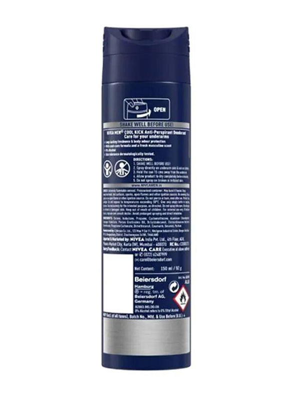 Nivea 48H Cool Kick Deodorant Spray for Men, 200ml