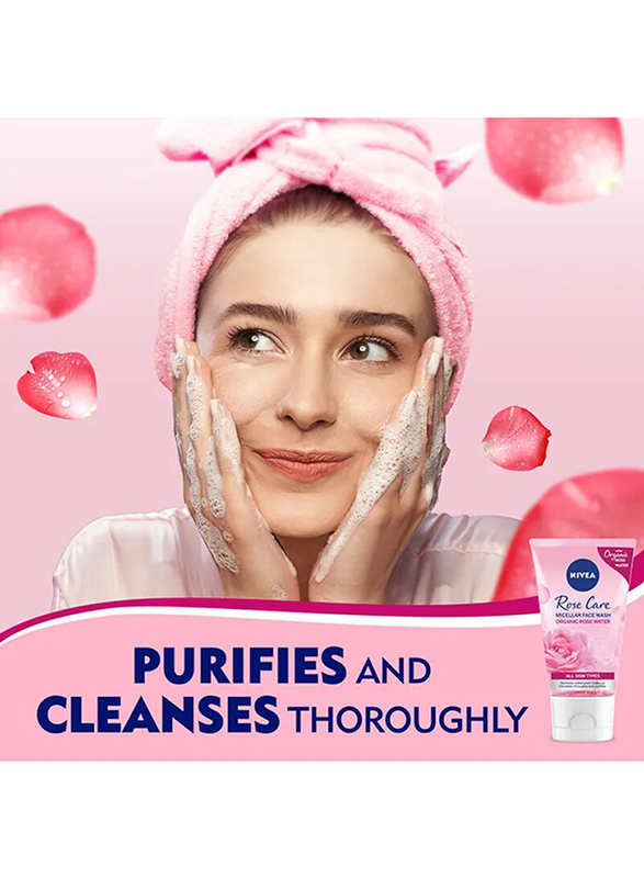 Nivea Micellar Organic Rose Water Face Wash, 150ml