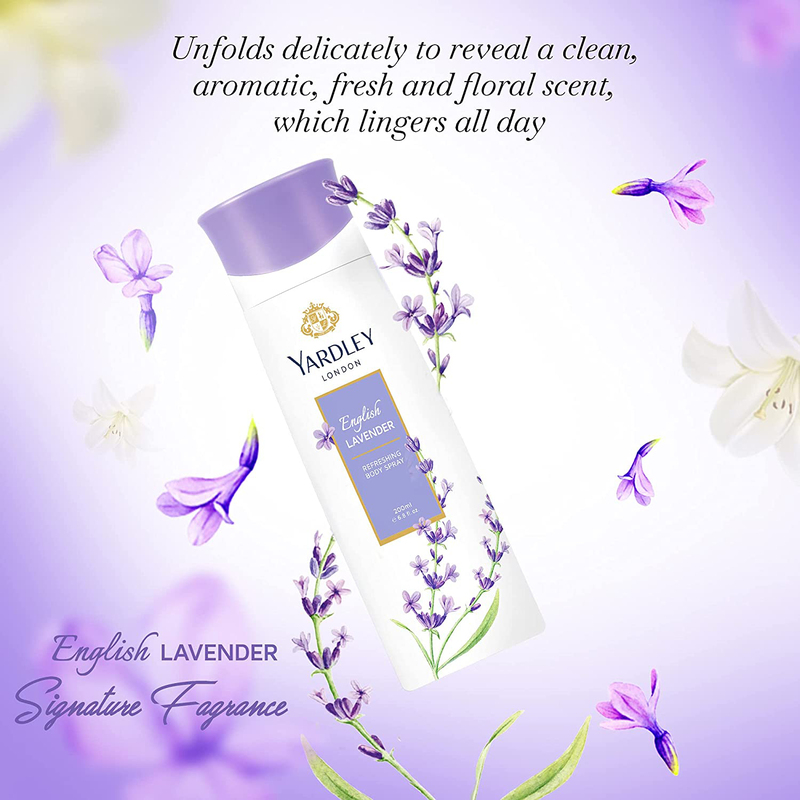 Yardley London English Lavender Body Spray, 200ml