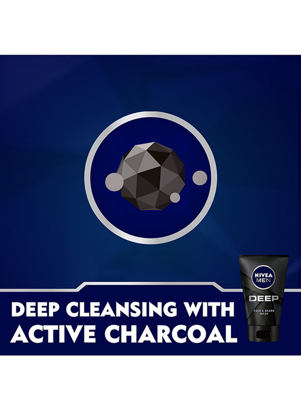 Nivea Men Deep Cleansing Face & Beard Wash, 100ml