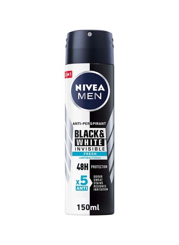 

Nivea Black & White Invisible Fresh Antiperspirant Spray for Men, 150ml