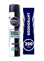 Nivea Black & White Invisible Fresh Antiperspirant Spray for Men, 200ml