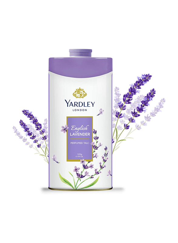 Yardley London English Lavender Perfumed Talcum Body Powder, 125gm, White