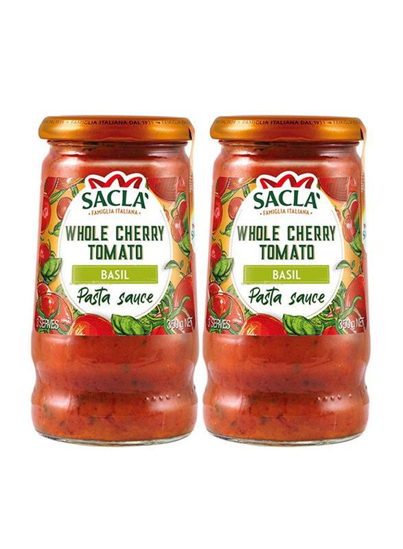 

Sacla Whole Cherry Tomato Basil Pasta Sauce, 2 Bottle x 350g