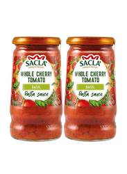 Sacla Whole Cherry Tomato Basil Pasta Sauce, 2 Bottle x 350g