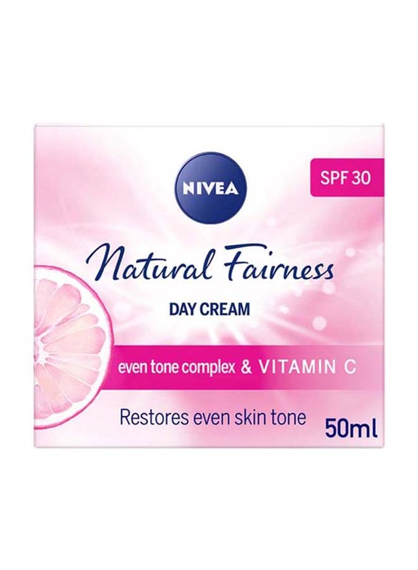 Nivea SPF30 Natural Fairness Day Face Cream with Even Tone Complex and Vitamin C, 50ml