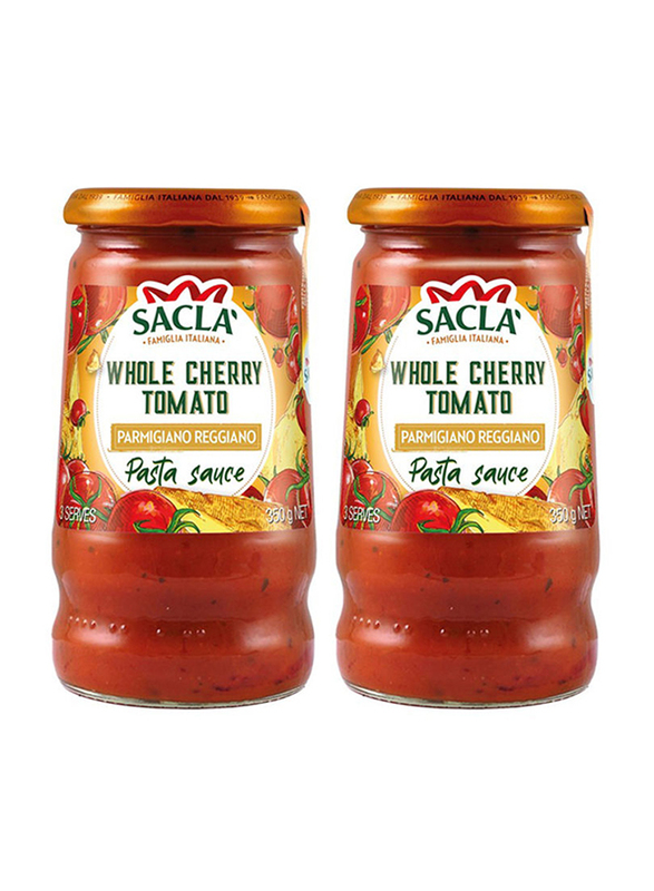 Sacla Whole Cherry Tomato Parmigianino Reggiano Pasta Sauce, 2 Bottle x 350g