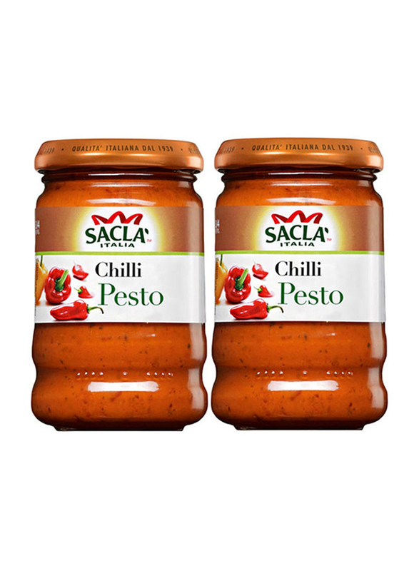 Sacla Italian Chili Pesto Sauce, 2 Bottle x 190g