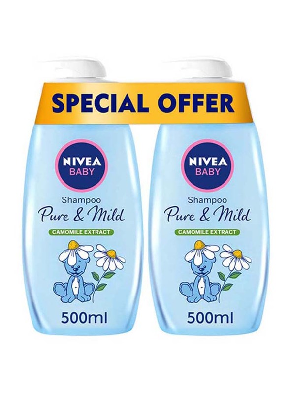 

Nivea 2 Pieces Pure & Mild Camomile Extract Shampoo Set for Babies, 9-12 Months, Blue