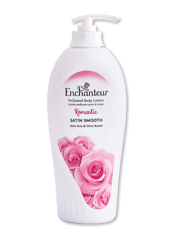 Enchanteur Satin Smooth Elegant Musk Lotion with Aloe Vera & Olive Butter, Pink, 500ml